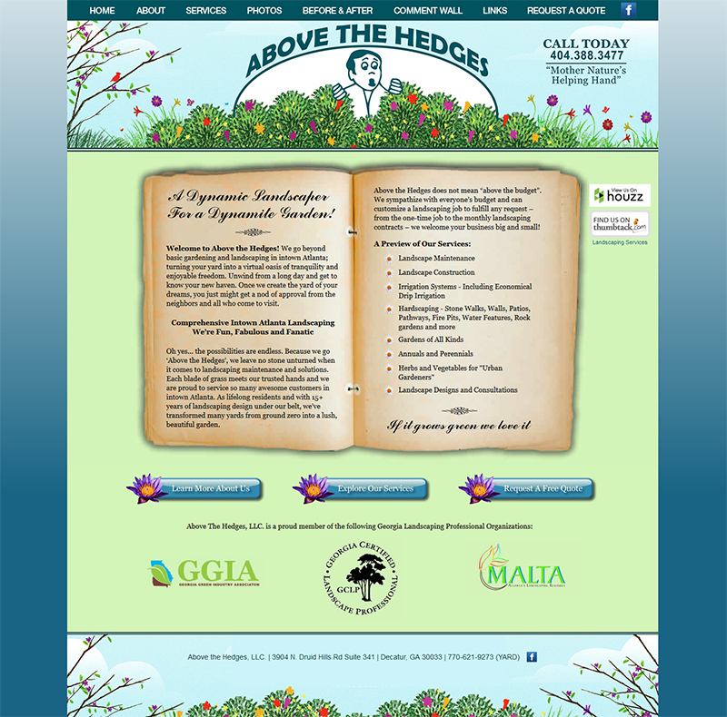 Above the Hedges Website